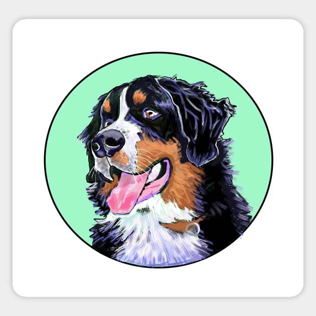 BERNER DOG GREEN Sticker by MarniD9